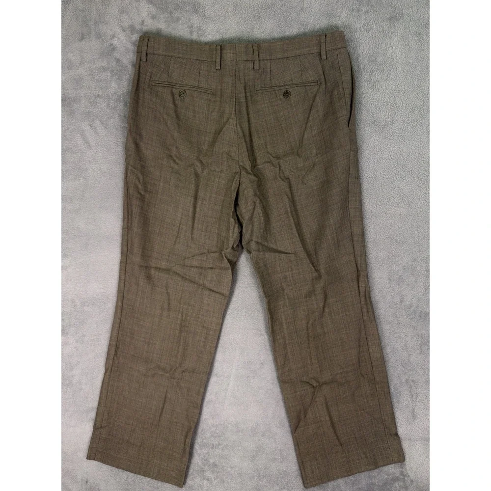 Banana‎ Republic Dress Pants Mens 36x30 Brown Houndstooth Classic 100% Wool